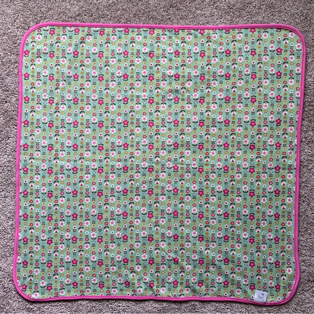 Vera Bradley Baby Receiving Blanket Tutti Frutti Reversible Green Floral Paisley